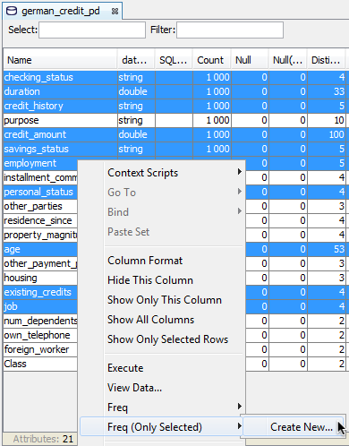 Launching Freq from the table overview component