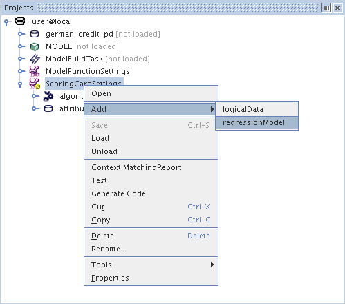 Buildiing a scoring card with a regression model
