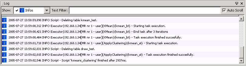 Log window after executing the build task