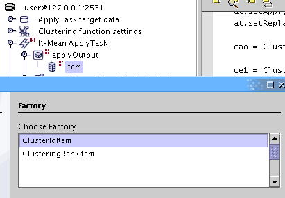 ApplyOutputItem dialog
