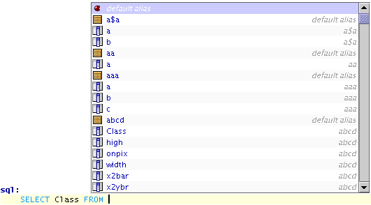 Code completion - support for database handles