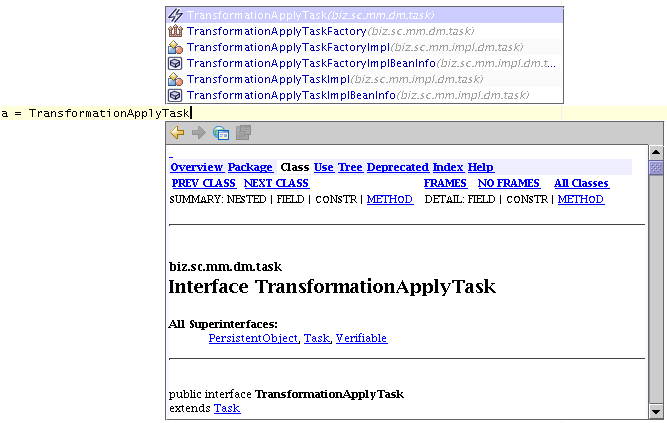 Code completion - documentation support