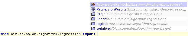 Code completion - support for 'import' and 'import form' keywords