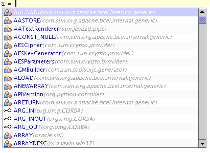 Code completion - example usage