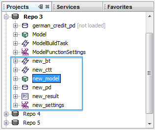 Objects created by the Create Scoring Card context script.