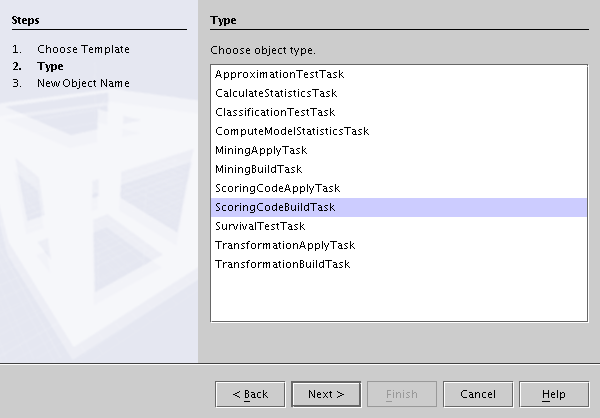 ScoringCodeBuildTask in task menu