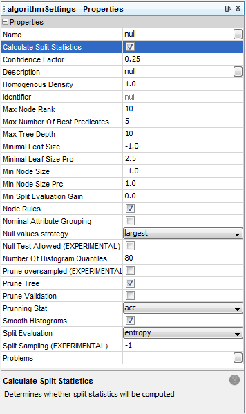 Tree Settings Properties Window