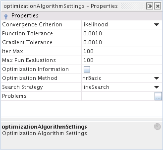 Optimization Algorithm Settings