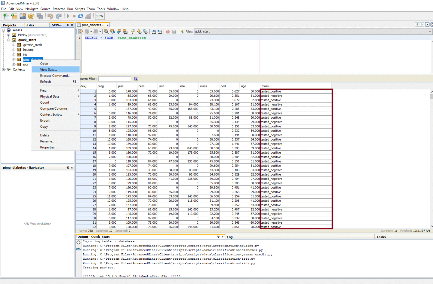 Tutorial: Building predictive models in AdvancedMiner