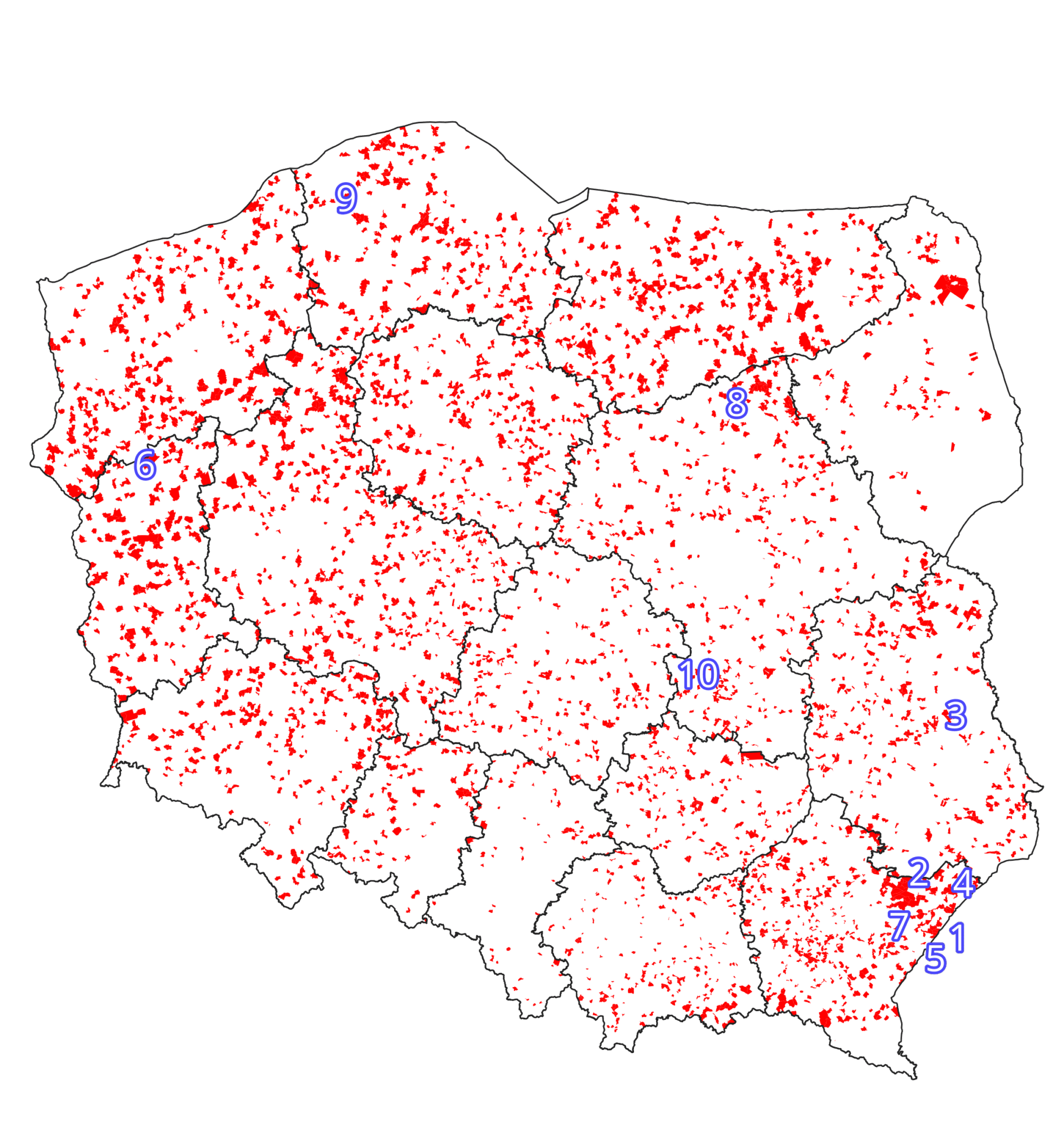 wizualizacja obszarów ranking location intelligence dane przestrzenne białe plamy wykluczenie paczkomatowe