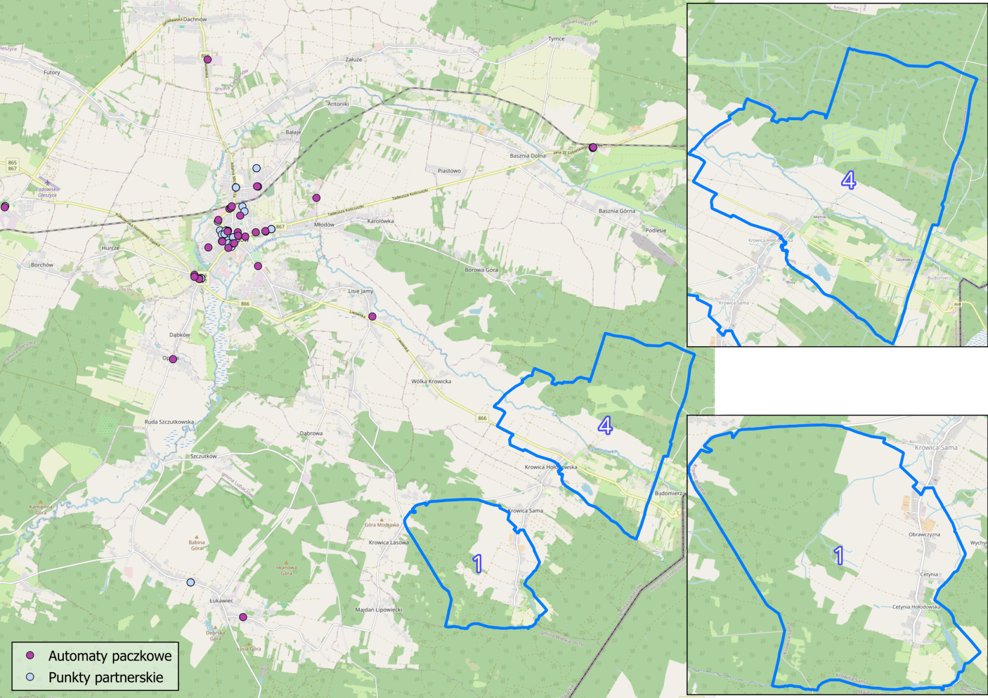 TOP 1 - województwo podkarpackie, gmina Lubaczów, powiat lubaczowski wizualizacja dane przestrzenne location intelligence