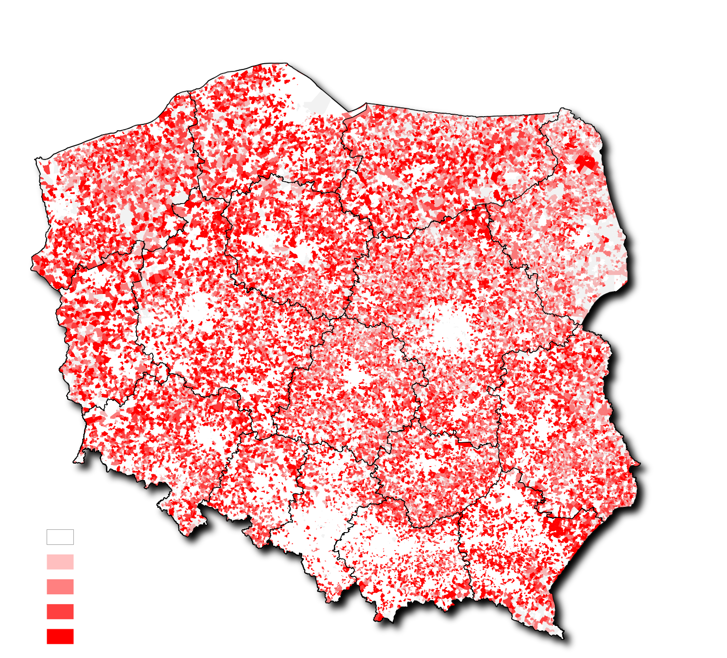 znormalizowana wartość wskaźnika populacji w wieku 25-55 lat