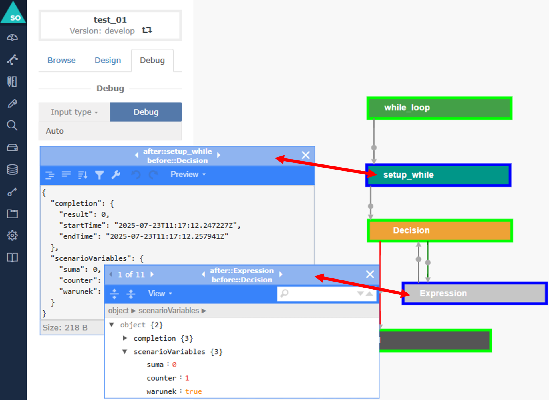 debugger visual scoring.one